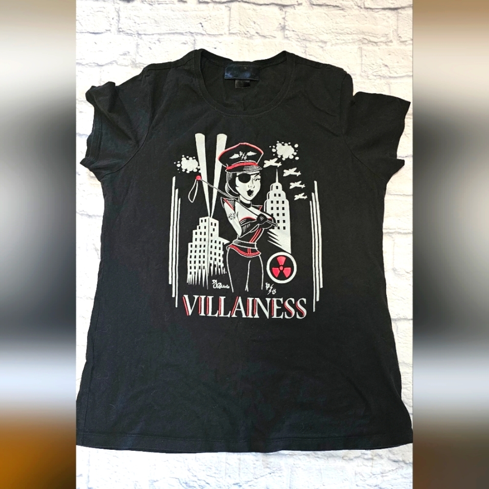 Villainess Black Graphic Women's T-Shirt Size 2XL